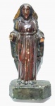 Santa em madeira policromada , Bahia SEC.XIX , c/21cm de alt x 9x5cm de dtro