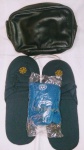 KIT VARIG , 1 Necessaire Preta , 1 Meia , 1 Pantufa azul marinho com sÍmbolos da VARIG , Para colecionadores de Plantão .