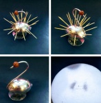 Raro Paliteiro representando CISNE , em metal Prateado , ART DEC , ass.B.E.P.W.I , com 18 x 13 x 8 cm , para colecionadores de plantão.