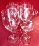 Seis Cálices em cristal d/ Água   , med. 6,5 x 6,5 x 17,5   cm