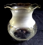 CÚPULA GRANDE DE VIDRO ( COM TRABALHO EM FOSQUEAMENTO)  17cm alt. X 15cm diâm. boca x 10cm diâm. ( encaixe)