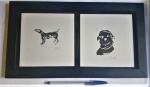 DOG  Xilogravuras numeradas adquiridas em Londres, 2014  34,5cm x 29,5cm Montagem em moldura nova com vidro anti-reflexo