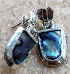 Par de Brinco em Prata Com pedra de Avalone                                                                                             Peça está em SP , na cidade de Américo Brasiliense .