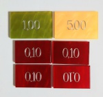 LOTE COMPOSTO DE 6 FICHAS DIVERSAS PARA POKER EM GALALITE OU BAQUELITE .