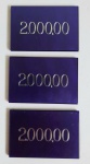 LOTE COMPOSTO DE 3 FICHAS VALOR 2000,00 PARA POKER EM GALALITE OU BAQUELITE , MED. 4,5  X 6,8 CM .