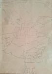 SELIAR - ESBOÇO EM  NANQUIM DE UMA GRANDE OBRA DO ARTISTA , MED. 26 X 35 - 37 X 48 CM.
