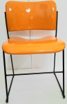 DAVID ROWLAND 1974 - RARA CADEIRA DE DESIGNER  EM FERRO 40/4 , MED. 76 DE ALT. X 45 DE LARG. X 44 CM DE PROFUNDIDADE .OBS: REFORMADA E COM SELO AUTENTICIDADE .