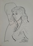 MARIA TERESA 1956 XILOGRAVURA , MED. 22 X 29 - 31 X 39 CM .