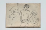 ESTUDO HOMEM E MULHER NANQUIM , MED. 24 X 32 - 41 X 52 CM .