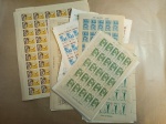 Brasil - Lote com 50 folhas de selos, apresentam cola entre elas em alguns pontos, ideal para se fazer quadras.