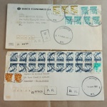 Duas cartas da década de 80 com selos brasileiros