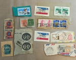 Lote de selos brasileiros e estrangeiros com diversos selos