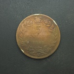 ITALIA - Moeda de Bronze 5 Centesimi 1861