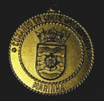 Medalha esportiva do Comando em Chefe da Esquadra - Marinha - Medidas: maior comprimento 4,5 de diâmetro.
