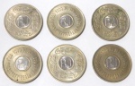 Lote com 06 moedas/fichas da Coca - Cola anos 80, alusivos ao Rio de Janeiro.
