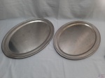 Par de bandejão oval em aço inox espesso. Medindo 56cm x 40,5cm.