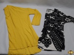 Lote de roupas Feminina. Composto por 2 blusas de manga. Sendo a Amarela da marca Le Lis Blanc 100% viscose Tam: P e a outra também em viscose tam: P.