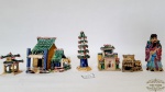 Lote de 6  miniaturas  cidade em  porcelana oriental . Medida maior 6,5 cm altura por9 cm largura, menor 4 cm altura por 4 cm largura.