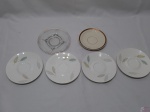 Lote de 6 pires de chá, sendo 5 em porcelana e 1 em vidro.