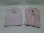 Lote de 2 camisas sociais de manga longa em algodão. Sendo uma da Zara, tamanho 42 e uma da Emporio Colombo, tamanho 4. Com marcas de guardado.