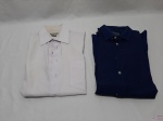 Lote de 2 camisas sociais de manga longa em algodão. Sendo uma da Zara, tamanho 42 e uma da Dartigny, tamanho 40. Com marcas de guardado.