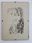 MARIA TERESA VIEIRA (1932-1998) - "Faces", nanquim sobre papel, assinado e datado 1983, 39 x 27cm. Conhecida pela dedicação ao ensino das artes no Brasil, Maria Teresa Vieira dá nome ao conhecido Centro de Arte na cidade do Rio de Janeiro. Moldura de vidro sem rodapé com lascado na ponta. - -