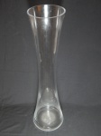 Grande vaso em vidro tubular translúcido, formato alongado. 60 x 17cm.