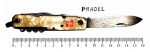 Colecionismo - Canivete de manufatura francesa, pela conhecida cutelaria `PRADEL` (1850-1960). Peça de publicidade de Mont Blanc. Canivete multilâmina em bom estado de conservação, com duas ferramentas necessitando de uma lubrificação mais pesada (foto), no mais a peça se encontra plenamente operacional. O canivete fechado mede 9,0 cm de comprimento (sem contar a argola) e 16,0 cm com a lâmina principal aberta.