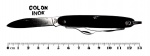 Colecionismo - Canivete multi função da marca Colon Inox. O canivete possui quatro ferramentas (duas lâminas e duas ferramentas multi função, como abridor de garrafa, lima e chave de fenda). Canivete em bom estado, com molas atuantes e mantendo a operacionalidade da peça, a lâmina principal apresentas riscos, mas sem perder a geometria original da mesma. Talas em plástico preto em bom estado de conservação, sem partes trincadas ou quebradas. O canivete mede 13,0 cm aberto (com a lâmina principal), a lâmina principal mede 5,5 c, de comprimento.