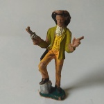 BRINQUEDO ANTIGO - FORTE APACHE - Cowboy em pé com revólver e charuto - Casablanca / Gulliver, anos 70
