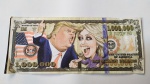 Cédula fantasia de Um milhão de Dólares, tendo como protagonistas o atual Presidente Donald Trump e sua concorrente à época Hillary Clinton.