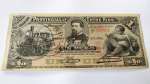 Numismática - Cédula de un peso do Banco Provincial de Entre Rios - Argentina, com carimbo datado de 1885