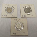 Lote com 03 moedas da Alemanha Oriental. (33)