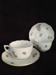 HEREND - Par de lindas xícaras de chá em porcelana Hungara com delicada decoração floral pintada á mão.