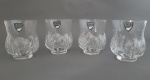 ORREFORS - Vintage, Conjunto com 4 copos para shot em cristal Sueco Orrefors modelo Eden. Med.: 6 cm de altura