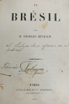 Charles Reybaud - Le Brésil - Paris 1856 - 1a. ed. - Bom exemplar, alguns picos de insetos nas margens - Encadernado - Borba de Moraes 2, 734