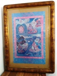 Pintura em tecido rosa e azul, Tibet. C/M: 70x97 cm S/M: 46x73 cm.