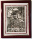 Litografia Maximiliano I, Imperador do Santo Império Romano-Germânico. Mede : CM: 59x71 cm, SM: 37x49 cm.