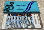 Conjunto de tintas GATO PRETO usadas com 9 tubos 
