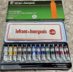 Conjunto de tubos de tinta gouache LEFRANC & BOURGEOIS  com 14 cores  e 2 pinceis - No estado