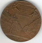 Medalha da Inauguração da Avenida Central - RJ - 3 Bustos - GIRADET - 1906 - bronze - 50 mm - 62 gr. Catalog KP19 - VC220. Preço de catalogo AMATO 1ª edição - 200,00