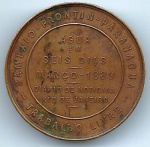 Medalha Imperial  Água em 6 dias - Sampaio - Frontim - Paranaguá - Confiança na Sciencia e no Trabalho Nacional - COBRE - 41 mm - 35 g - Catalog. VC - 162