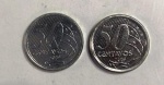 Par de moedas de 50 centavos com sigla "A" produzidas na HOLANDA - 2019 - FC