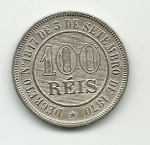 Moeda de 100 Réis  República - 1888 - Cupro níquel -  cat Amato V030 - Fundo Linhado 