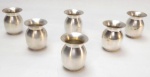 Conjunto de 6 copinho indianos em metal prateado ; Marca Hoaindia Prateado. medindo 4 cm altura