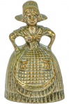 PRATA 90 - Antiga Sineta, em metal espessurado à prata, representando camponesa holandesa. Dimensões: 8 cm X 5 cm X 4,5 cm (Alt./Comp./Larg.). l