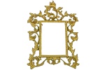 Belíssimo Porta Retrato, executado em bronze dourado, para Fotos 9X13, ricamente decorado com "rocailles" em figuras fitomórficas. Dimensões: 24 cm X 18 cm (Alt./Larg.). l