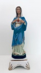 Arte Sacra  Imagem Sagrado Coração de Maria, confeccionada em louça. Med. Alt. 34 cm.