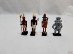 Jogo de 4 miniaturas da coleção Mistério dos Deuses do Egito da Salvat. Medindo em média 7cm de altura