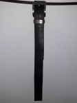 Tom Tailor, cinto de couro preto, compr: 115cm / larg: 4cm
